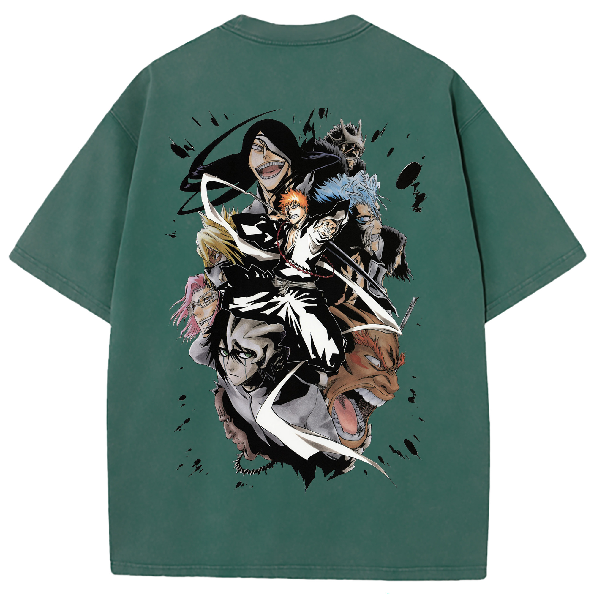 （画像用） ブリーチ 黒崎一護（くろさき いちご）BLEACH Kurosaki Ichigo 綿100% ヴィンテージ風 半袖Tシャツ（背面プリント）